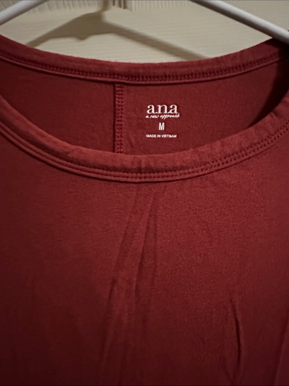a.n.a Women's Long Sleeve Tee in Deep Wine Red
